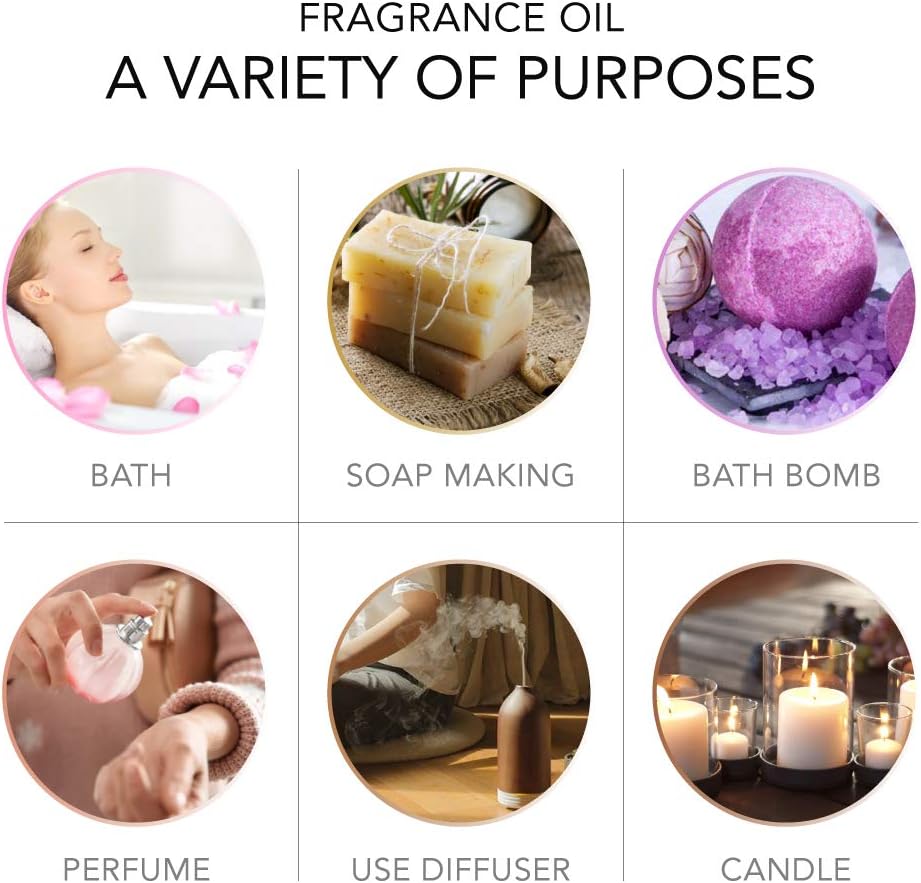 Fragrance Oils Gift Set TOP 16 Aromatherapy Premium Grade Oils Kit Fragrance Oils for Candle Making, Soap Making, Diffuser, Perfume, Bath - 10Ml/Bottle
