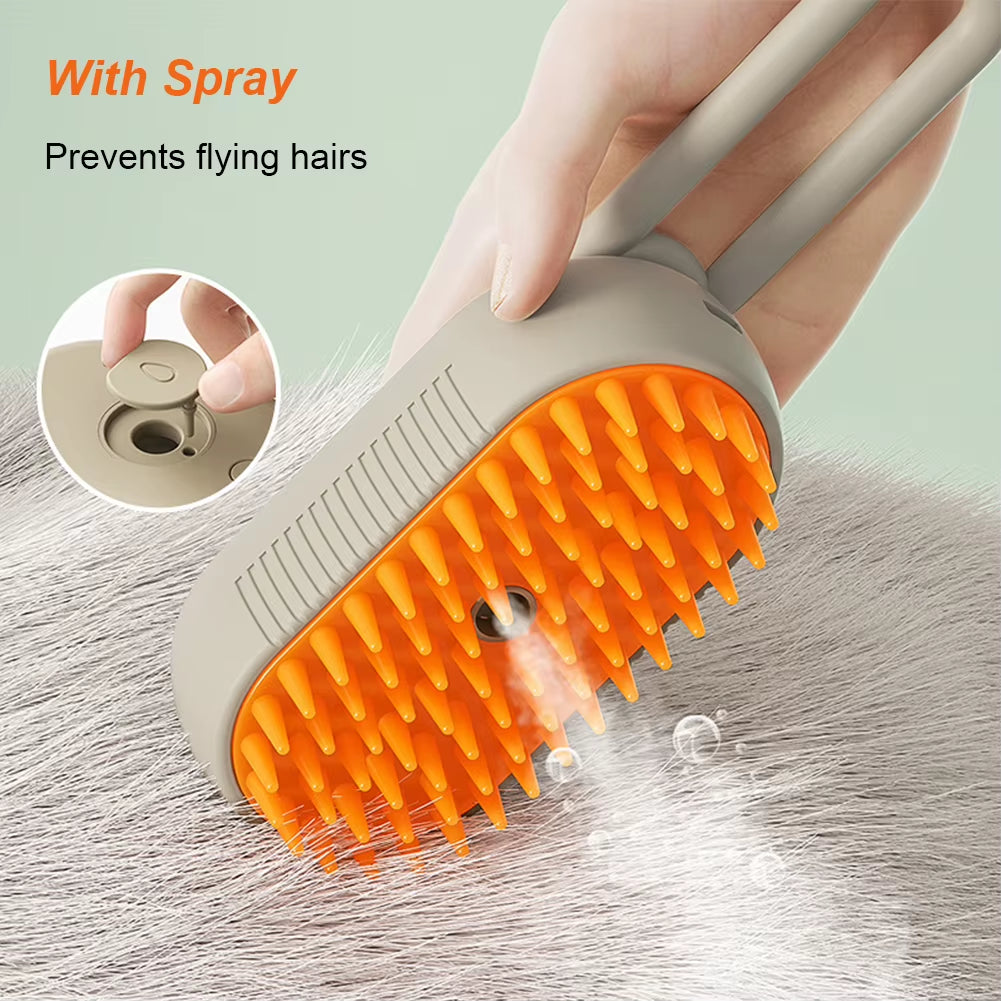 PurrMist Pro – 3-in-1 Electric Pet Brush with Steam Spray & Hair Removal | Groom, Clean & Massage