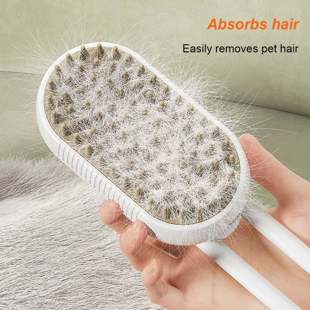 PurrMist Pro – 3-in-1 Electric Pet Brush with Steam Spray & Hair Removal | Groom, Clean & Massage